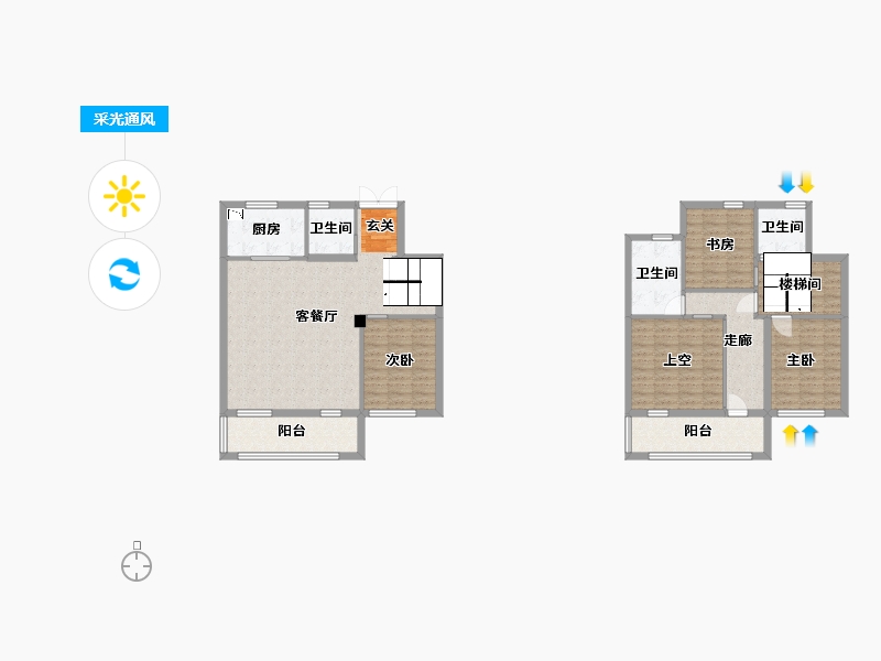 江苏省-无锡市-融创惠山映-132.86-户型库-采光通风