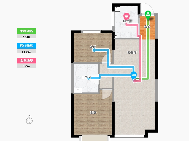 辽宁省-锦州市-锦州恒大御景半岛-70.00-户型库-动静线