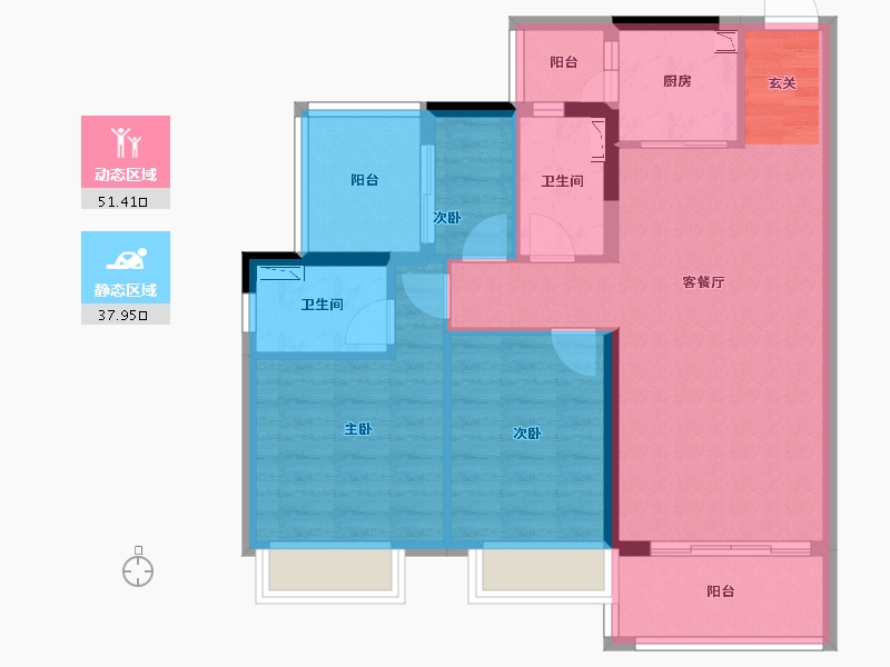 广东省-湛江市-汇成・凯悦华府-79.29-户型库-动静分区