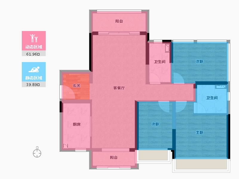 广东省-湛江市-汇成・凯悦华府-90.63-户型库-动静分区