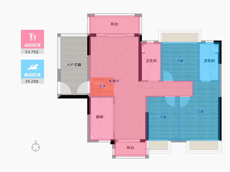 广东省-湛江市-汇成・凯悦华府-91.46-户型库-动静分区