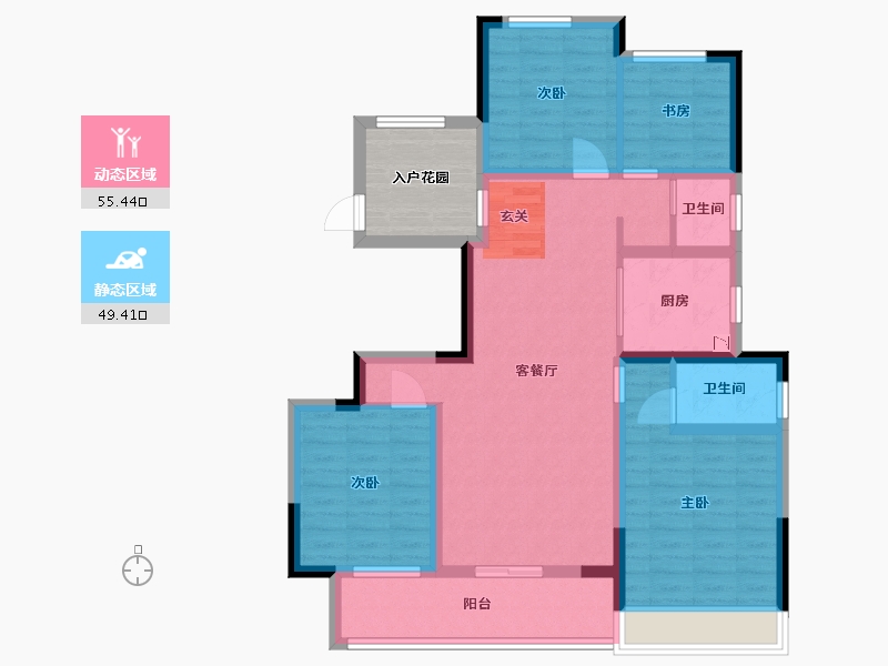 河南省-郑州市-浩创梧桐溪水湾-99.20-户型库-动静分区