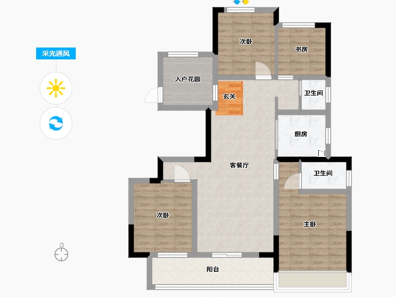 河南省-郑州市-浩创梧桐溪水湾-99.20-户型库-采光通风