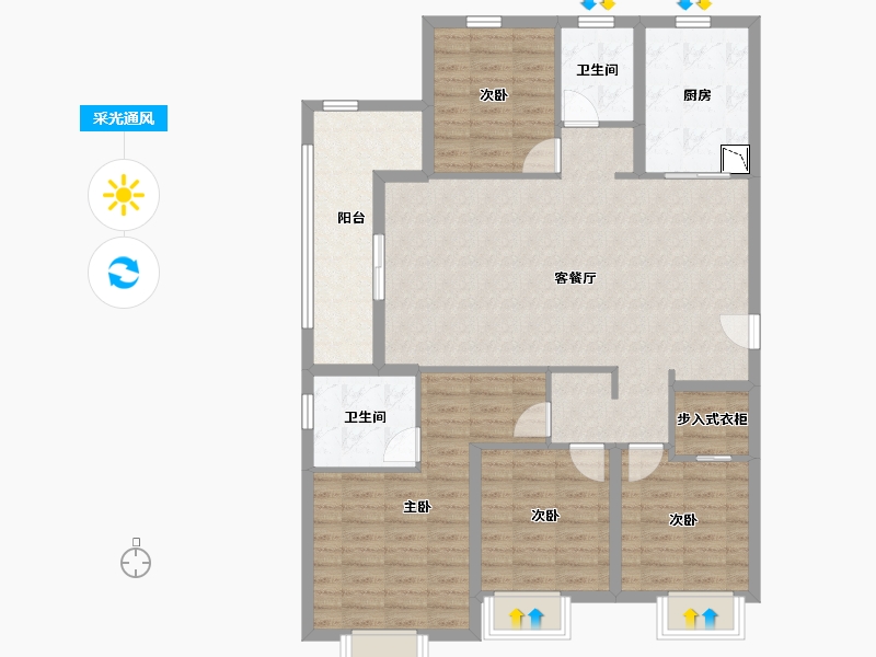 河南省-郑州市-和昌优地-114.40-户型库-采光通风