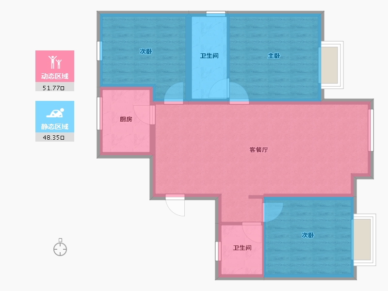 河南省-濮阳市-天鹅堡-90.00-户型库-动静分区