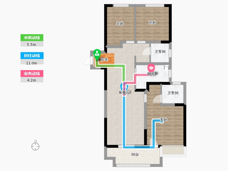 河南省-郑州市-浩创梧桐溪水湾-86.40-户型库-动静线