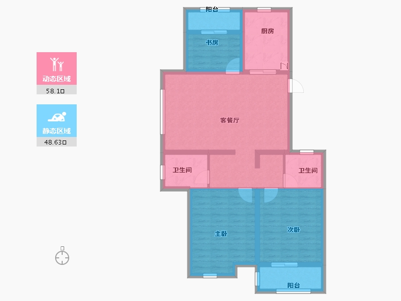 浙江省-嘉兴市-锦绣佳苑-95.00-户型库-动静分区