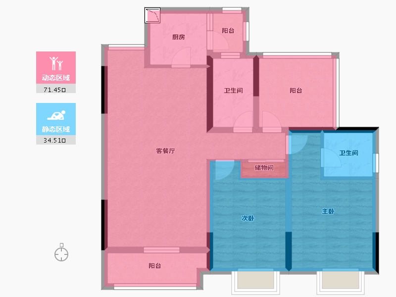 贵州省-贵阳市-宝能国际会展城-94.00-户型库-动静分区