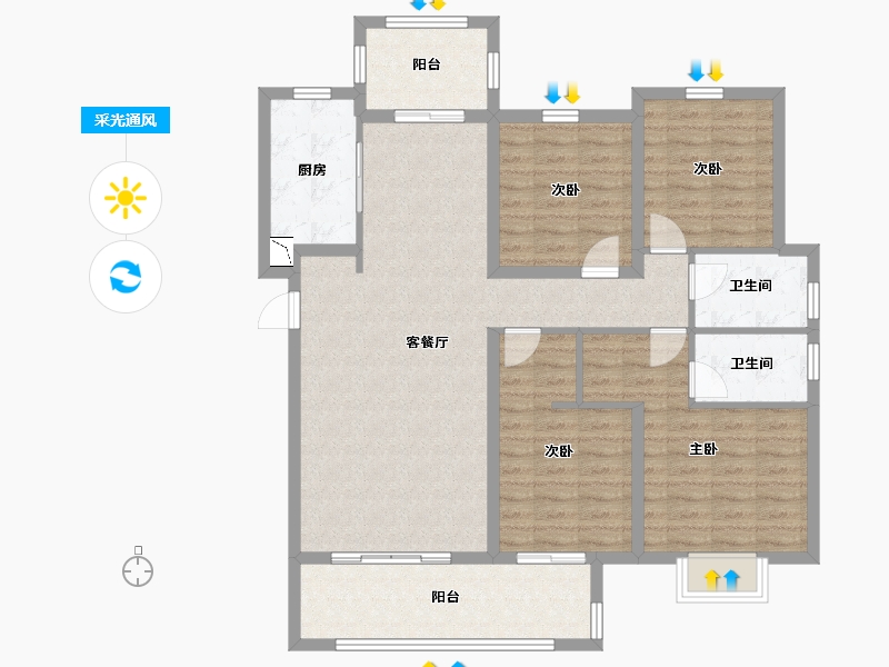 河南省-郑州市-和昌优地-113.80-户型库-采光通风