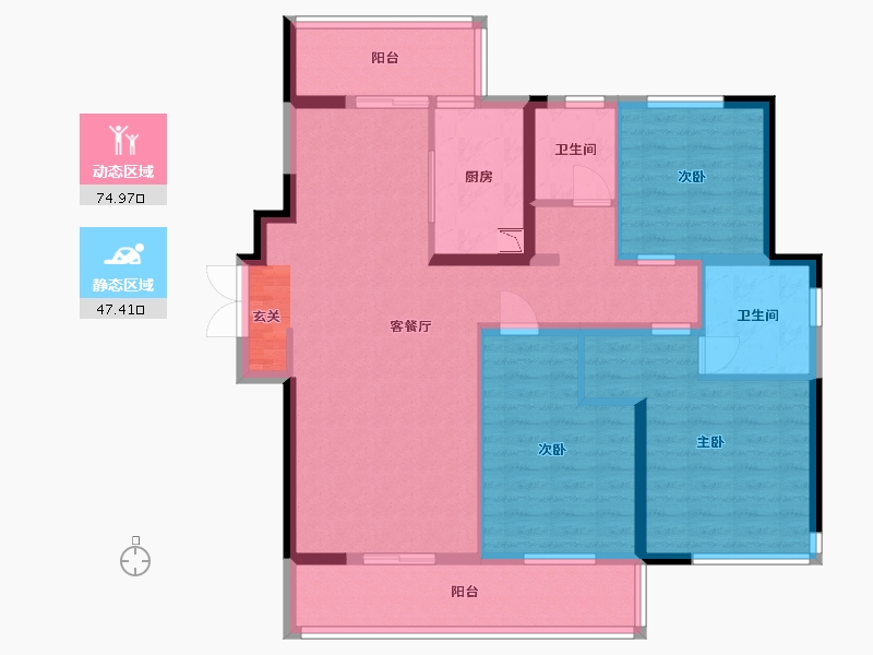 河南省-郑州市-永威金域上院-109.60-户型库-动静分区