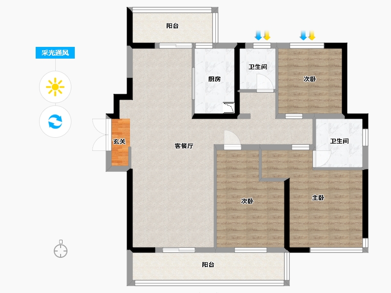 河南省-郑州市-永威金域上院-109.60-户型库-采光通风