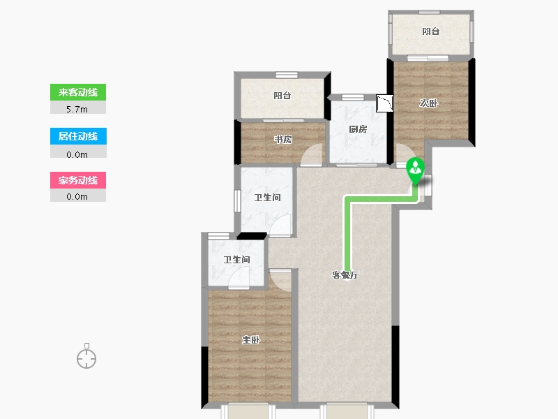 福建省-漳州市-中骏蓝湾香郡-82.79-户型库-动静线