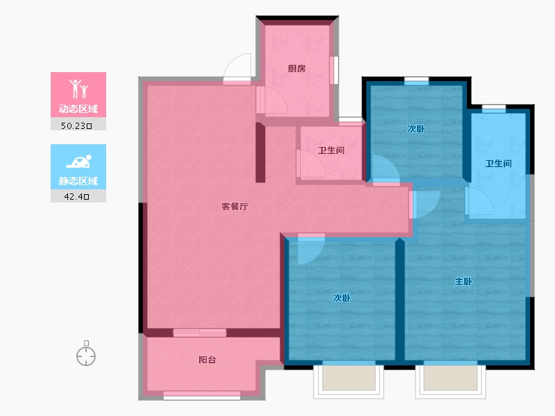 河南省-郑州市-翰林荣府-81.60-户型库-动静分区