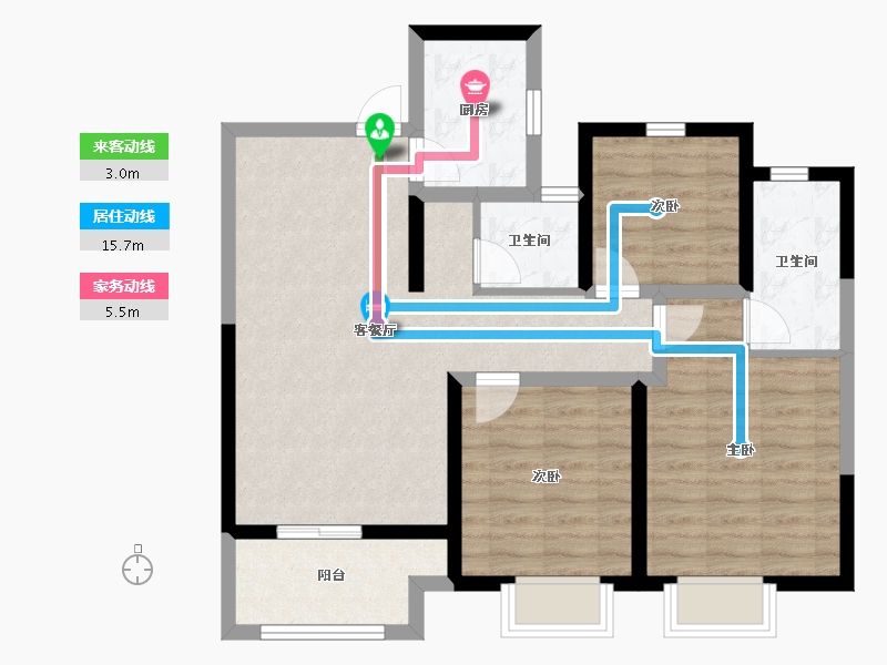 河南省-郑州市-翰林荣府-81.60-户型库-动静线