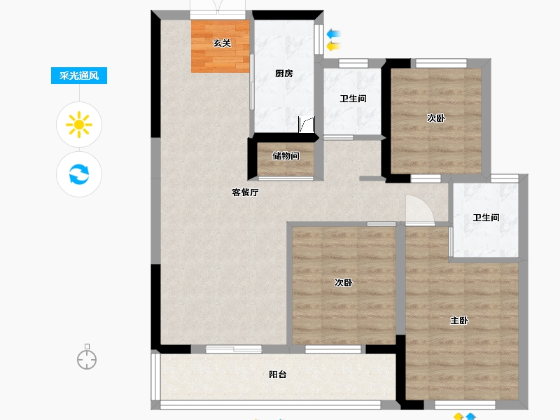 河南省-郑州市-永威金域上院-83.11-户型库-采光通风