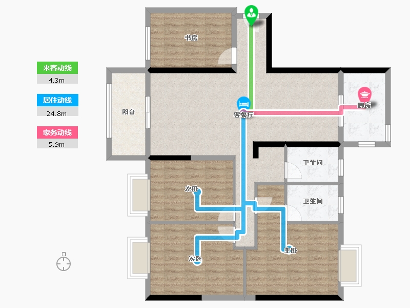 广东省-东莞市-山水江南玖锋-116.78-户型库-动静线