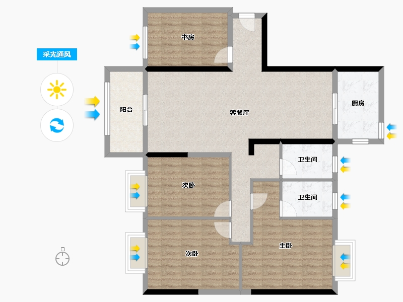 广东省-东莞市-山水江南玖锋-116.78-户型库-采光通风