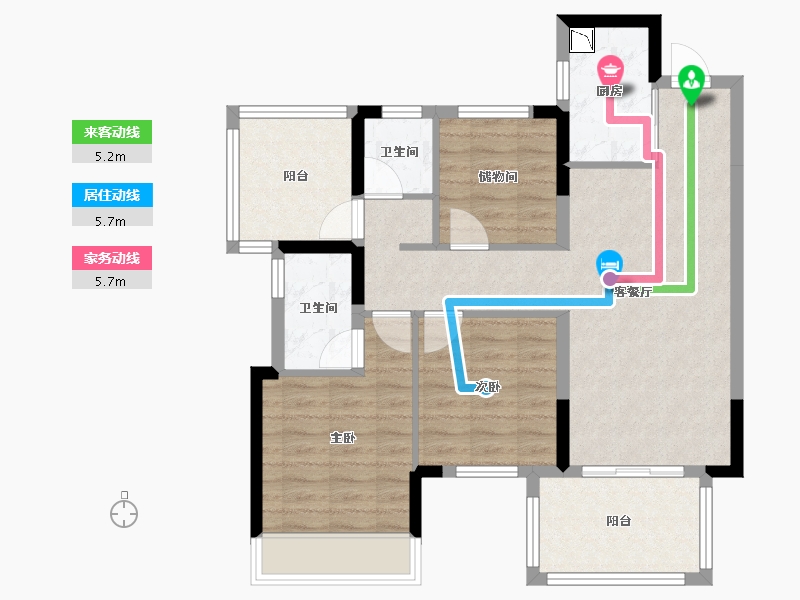 广西壮族自治区-南宁市-彰泰滨江学府-78.41-户型库-动静线