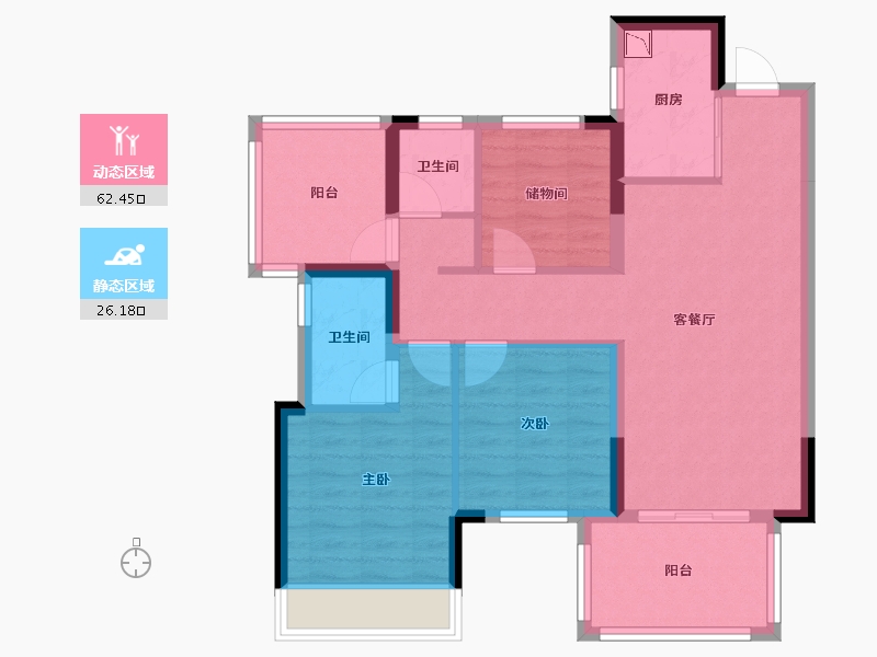 广西壮族自治区-南宁市-彰泰滨江学府-78.41-户型库-动静分区