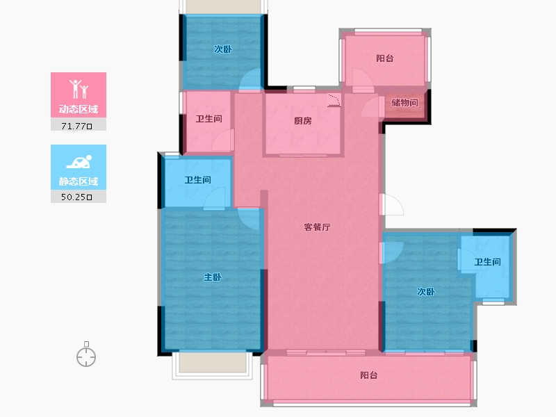 广西壮族自治区-南宁市-彰泰滨江学府-109.48-户型库-动静分区