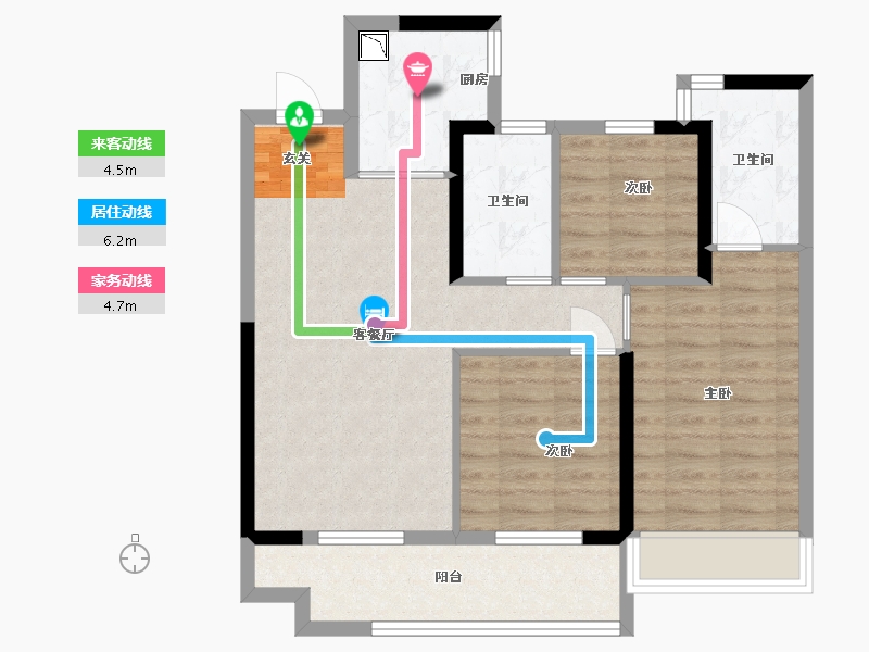 河南省-郑州市-浩创梧桐溪水湾-76.00-户型库-动静线