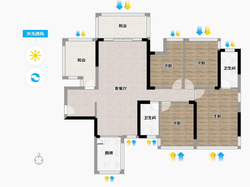 广西壮族自治区-南宁市-武鸣翰林江畔-118.57-户型库-采光通风