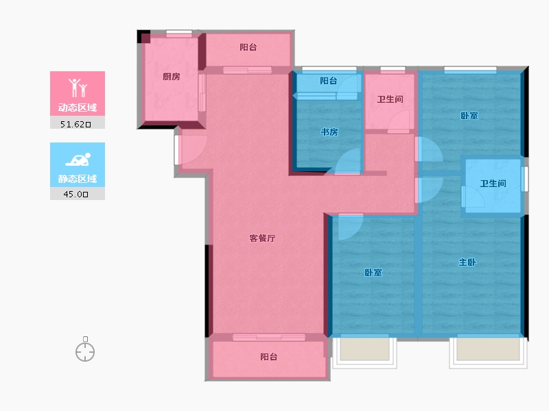 江西省-南昌市-慧谷智立方-85.59-户型库-动静分区