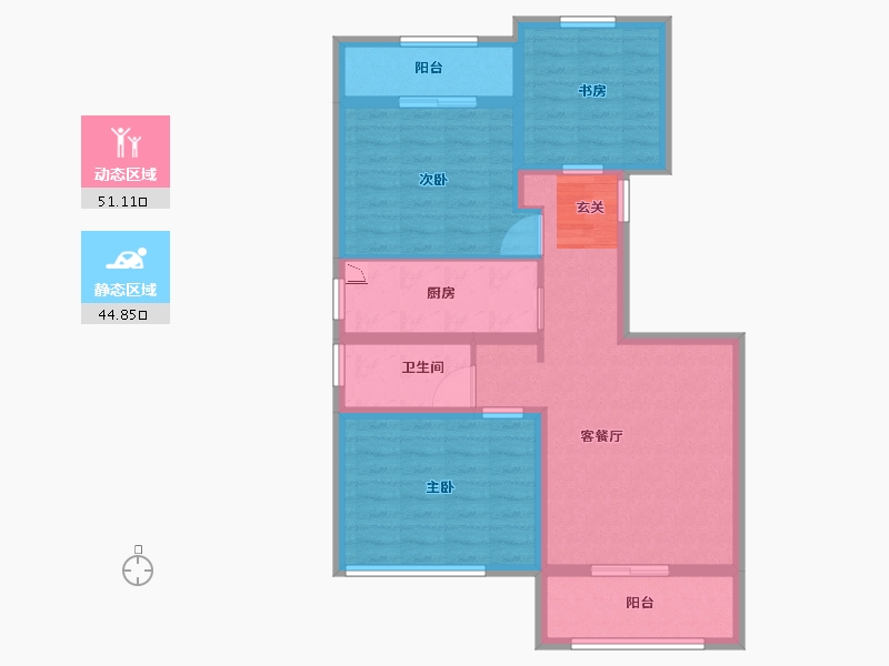 河南省-郑州市-正商馨港家-84.81-户型库-动静分区