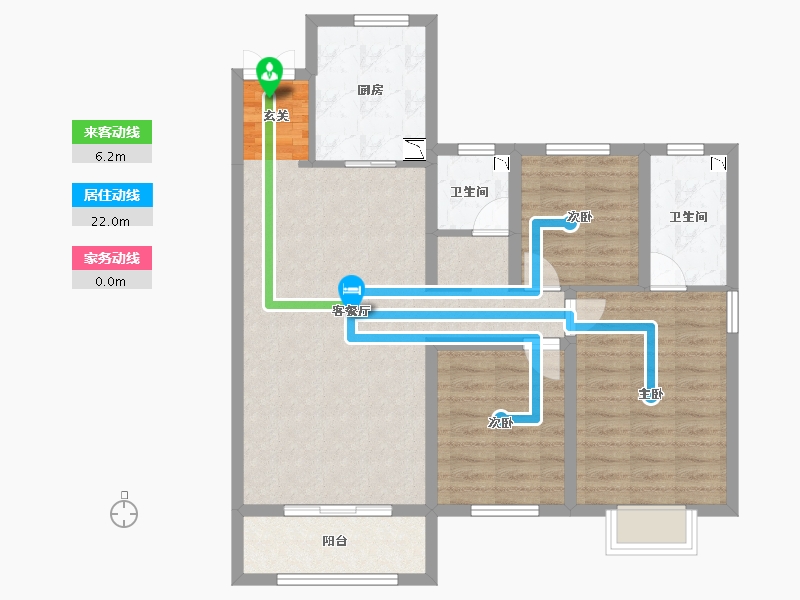 河北省-廊坊市-廊坊来康郡润德院-88.35-户型库-动静线