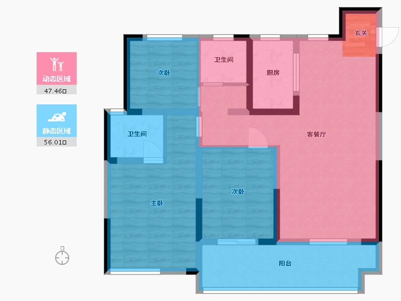 河南省-郑州市-泰美嘉爱尚里-92.00-户型库-动静分区