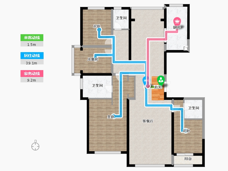 河北省-廊坊市-俪景嘉园-167.44-户型库-动静线