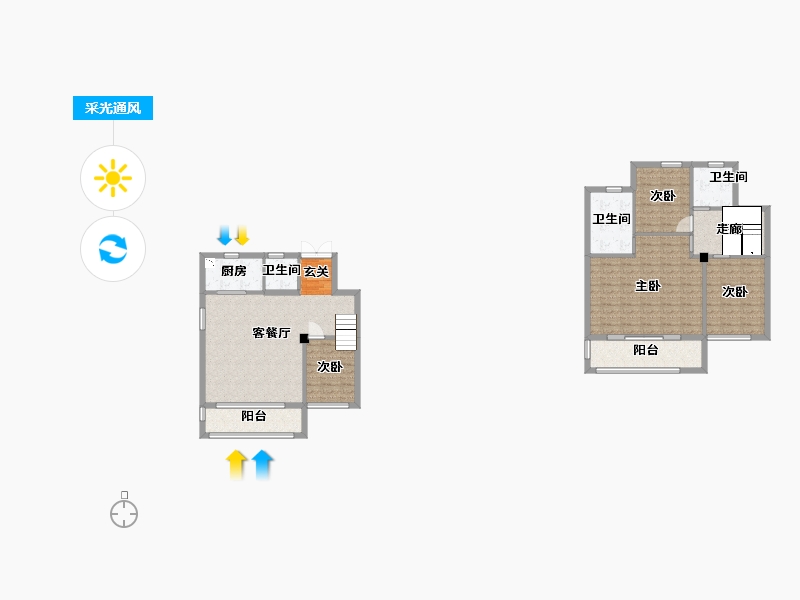 江苏省-无锡市-无锡融创壹号院-118.58-户型库-采光通风