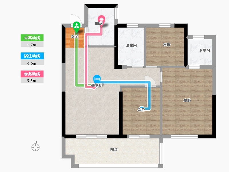 河南省-郑州市-泰美嘉爱尚里-78.40-户型库-动静线