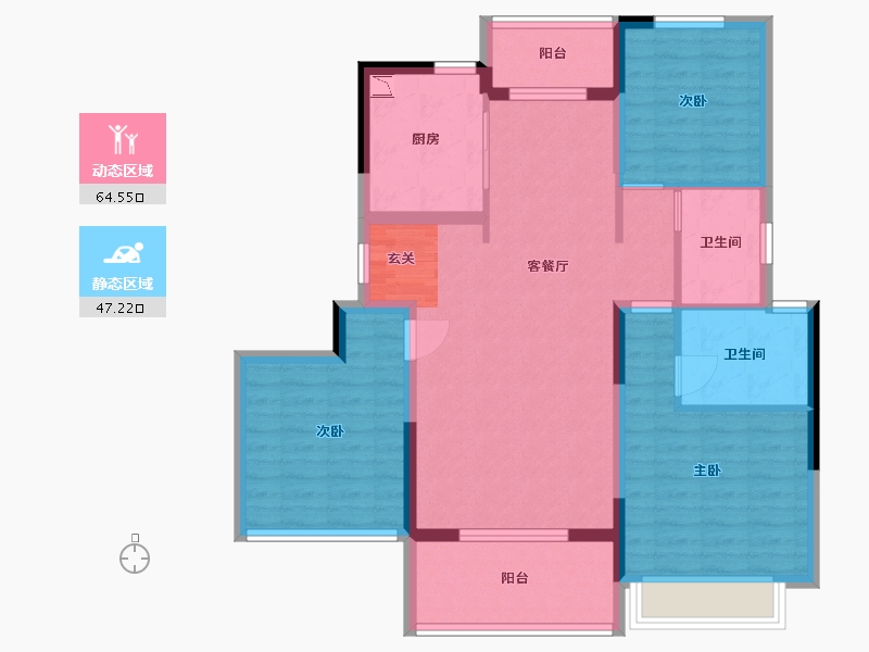 河南省-郑州市-康桥悦溪园-100.00-户型库-动静分区