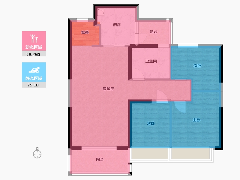 江苏省-无锡市-无锡恒大翡翠公园-79.20-户型库-动静分区