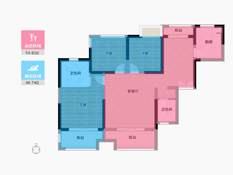 四川省-成都市-明豪澜庭-91.07-户型库-动静分区