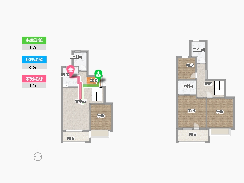 江苏省-无锡市-无锡融创壹号院-105.60-户型库-动静线