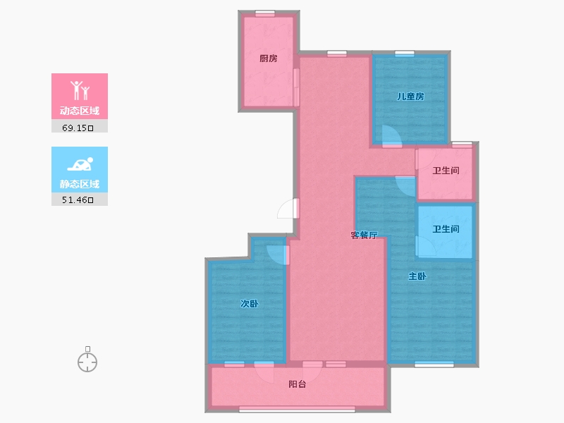 山东省-临沂市-海博壹江阅-107.43-户型库-动静分区