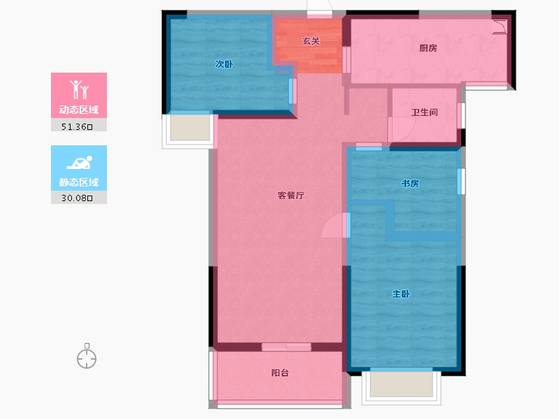 河南省-郑州市-裕华晴园-71.20-户型库-动静分区