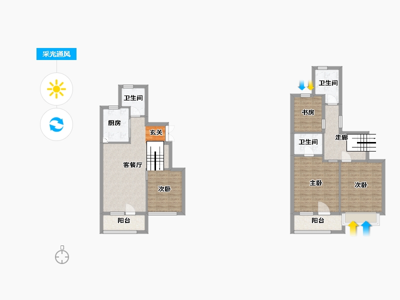 江苏省-无锡市-无锡融创壹号院-105.60-户型库-采光通风