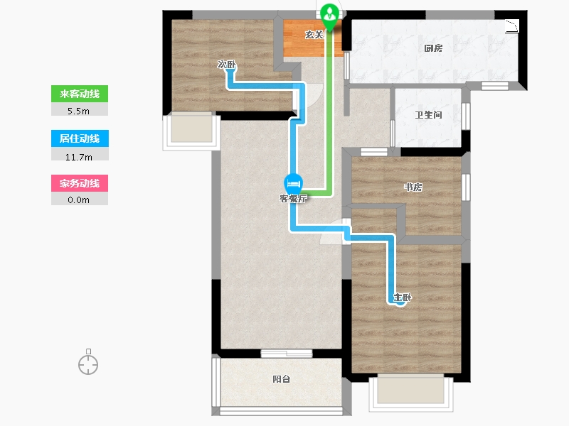 河南省-郑州市-裕华晴园-71.20-户型库-动静线