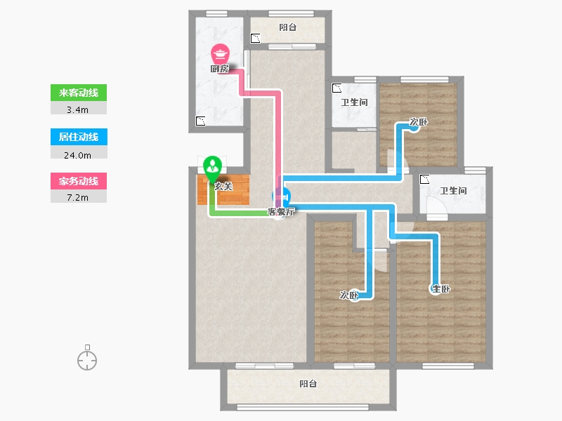 河北省-廊坊市-廊坊来康郡润德院-113.14-户型库-动静线