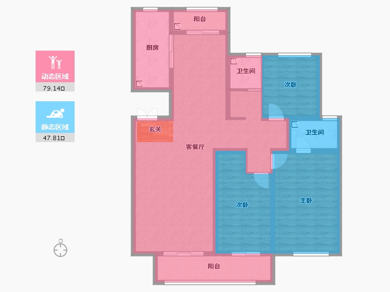 河北省-廊坊市-廊坊来康郡润德院-113.14-户型库-动静分区