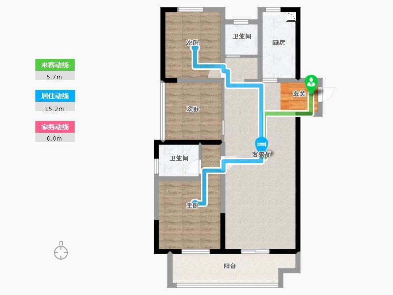 河南省-郑州市-浩创梧桐溪水湾-93.61-户型库-动静线