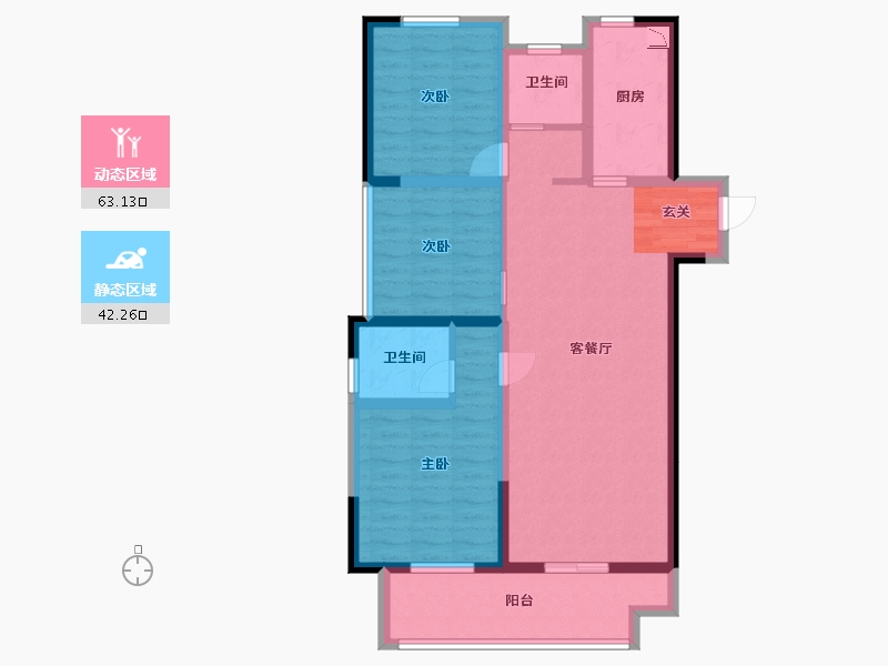 河南省-郑州市-浩创梧桐溪水湾-93.61-户型库-动静分区