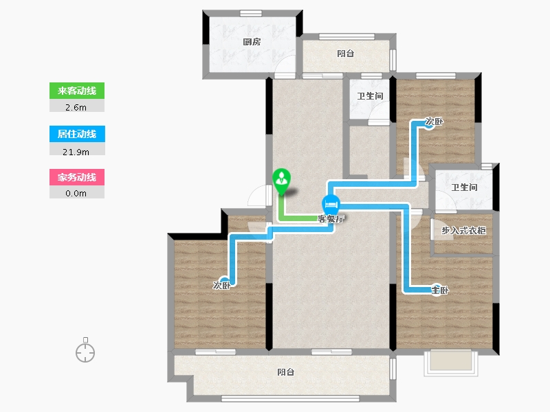 河南省-南阳市-传世温泉公馆-124.00-户型库-动静线