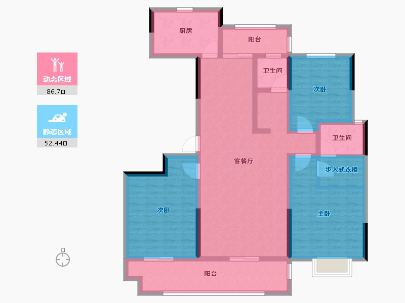 河南省-南阳市-传世温泉公馆-124.00-户型库-动静分区