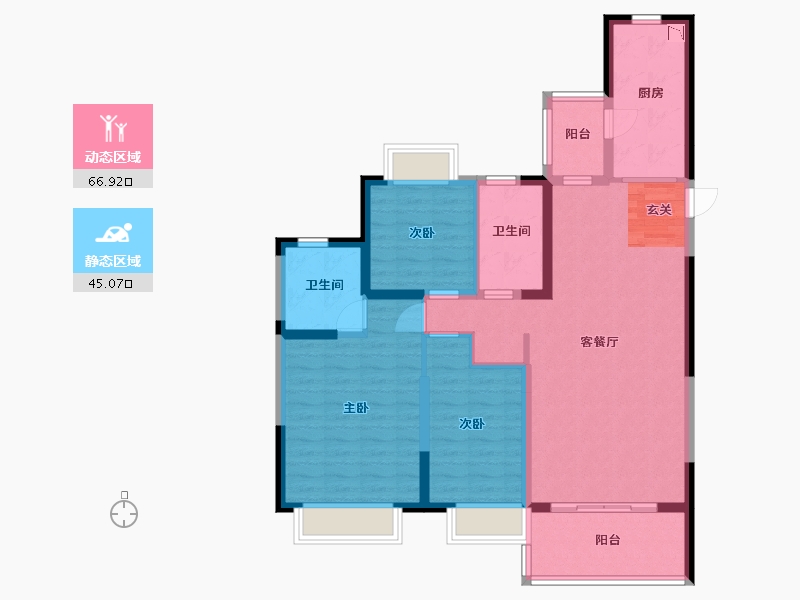 江苏省-无锡市-无锡恒大翡翠公园-100.01-户型库-动静分区