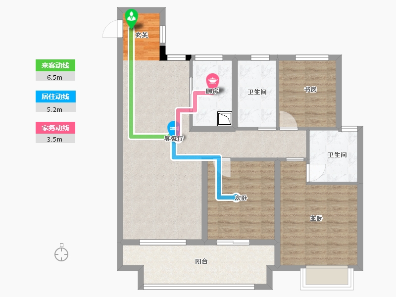 江苏省-无锡市-新力翡翠湾-92.19-户型库-动静线