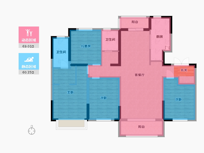 河南省-郑州市-裕华晴园-114.41-户型库-动静分区